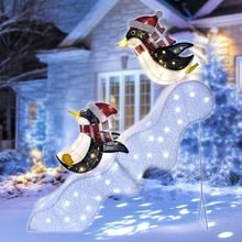 Outdoor Christmas Decorations Lighted Penguins - HOYECHI outside Christmas Decor
