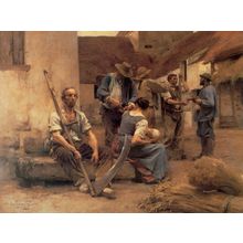 Lhermitte_La_Paye_des_moissonneurs Art Gallery Poster Canvas Print Wall Decorati