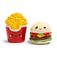 Burger & Fries Salt & Pepper Pots 8 CM Comes Boxed Gift Tableware