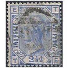 1881 SG157 2 1/2d Blue Plate 23 Good+ Used Check Letters "TE".