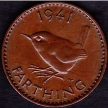 1941 Great Britain 1 Farthing Coin