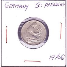 1976 G Germany 50 Pfennig Coin