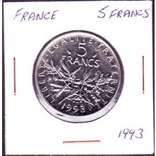1993 France 5 Francs Coin