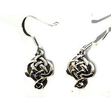 Sterling Silver Celtic Knotwork Drop Dangle Earrings