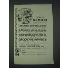 1947 San Antonio Texas Ad - On Your Way to Mexico