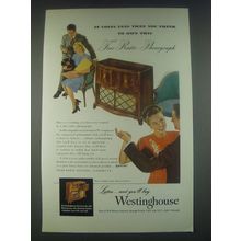 1947 Westinghouse One Sixty-Six Radio-Phonograph Ad - It Costs Less