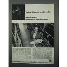 1966 General Motors Ad - Little Girl Lost In Books