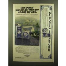 1977 Du Pont Rain Dance Wax Ad - Lasts Longer