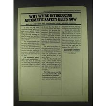 1978 General Motors Ad - Automatic Safety Belts