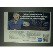 1978 Elmer's Carpenter's Wood Filler Ad - Disappears on a Finished Job