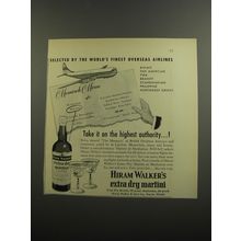 1952 Hiram Walker's Extra Dry Martini Ad - Monarch Menu