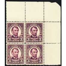 555, Mint VF NH 3¢ Block of Four Stamps CV $110. - Stuart Katz