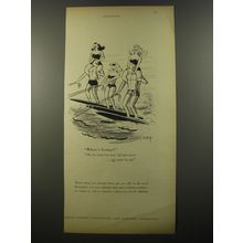 1954 United Aircraft Corporation Ad - cartoon by Barney Tobey - Water Skiing