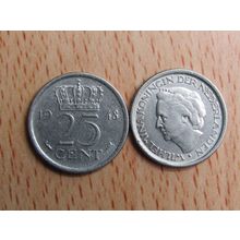 Netherlands 1948 25 Cents Coin