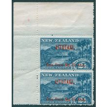 Aitutaki 1911 2½d deep blue Perf 14 SG3 MNH pair
