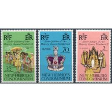 QEII Silver Jubilee - New Hebrides Condominium British 1977 - NM H - SG 217/9