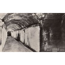 A Corridor of The German Underground Hospital Guernsey Postcard