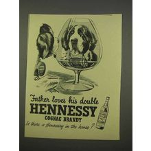 1955 Hennessy Cognac Ad - Father Loves His Double