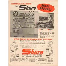 SHURE MFG CORP 1956 service station merchandising fixtures vintage ad