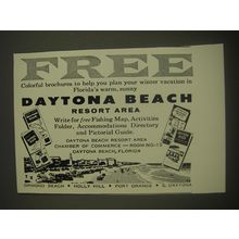 1958 Daytona Beach Tourism Ad - Colorful brochures to help you plan