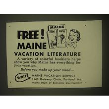 1958 Maine Tourism Advertisement