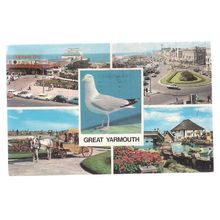 GREAT YARMOUTH, NORFOLK multiview used vintage postcard Colourmaster 1975 pm =