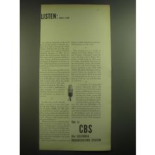 1946 CBS Columbia Broadcasting System Ad - Listen: March 2, 1946