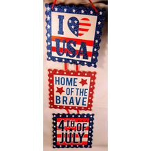 July 4th Party Decor Patriotic Yard Sign, Wall Hanging Decor Military Independen