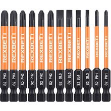 REXBETI 12 Piece Slotted Phillips Screwdriver Bit Set, 1/4 Inch Hex Shank S2 Ste