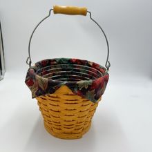 Longaberger Classic Autumn Fall Pail Basket Leaves Liner Protector Handwoven US