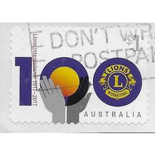 AUS 2017 $1.00 (S/A) 'LIONS INTERNATIONAL' (ON PAPER) FINE USED (EBID64-154)
