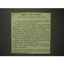 1914 Grape-Nuts Cereal Ad - Rosy and Plump