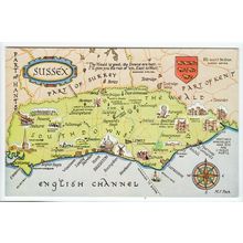 Sussex Map Postcard 162