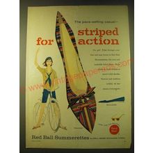 1959 Red Ball Summerettes Shoes Ad - Pacemaker and Skimmerette