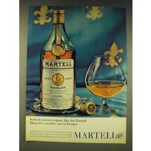 1963 Martell Cognac Ad - Nobody knows cognac like the French