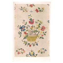 EMBROIDERED COVERLET. Eng. c. 1800 unused postcard Victoria & Albert Museum =