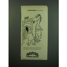 1949 Angostura Aromatic Bitters Ad - cartoon by Virgil Partch - Don't go in