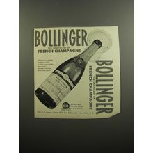 1951 Bollinger Champagne Ad - Bollinger the aristocrat of French Champagne