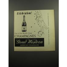 1951 Great Western Champagne Ad - Celebration?