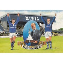 Macclesfield Football Club 1997 Sammy McIlroy Champions Painting Postcard