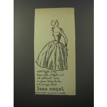 1953 Jane Engel Dress Advertisement - Silk taffeta waltz dress