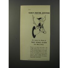 1953 Saks Fifth Avenue Stag Club Ad - It's easy to shop at the Stag Club