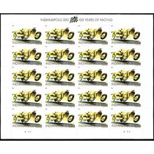 Indianapolis 500 100 Years of Racing Sheet of 20 Current Rate Stamps Scott 4530