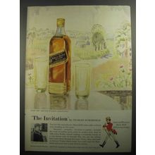 1956 Johnnie Walker Black Label Scotch Ad - The Invitation by Charles Burchfield
