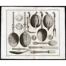 CUTLERY ITEMS 1790 Jacob C Schnebbelie - Gentleman's Magazine ENGRAVING
