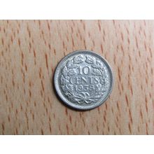 Netherlands 1938 10 Silver Cents Coin