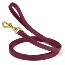 Dog Pet Leash Merlot Burgundy w/ Brass Hardware W 3/4" - L20'