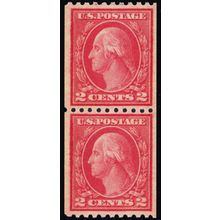 487, Mint VF NH 2¢ Coil Pair - SCV $75.00 * Stuart Katz