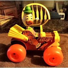 Old Vintage Original Fisher Price Jolly Jalopy # 724 7" Long Working 1965