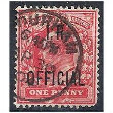 1902 O21 1d Scarlet Inland Revenue Official Fine Used .